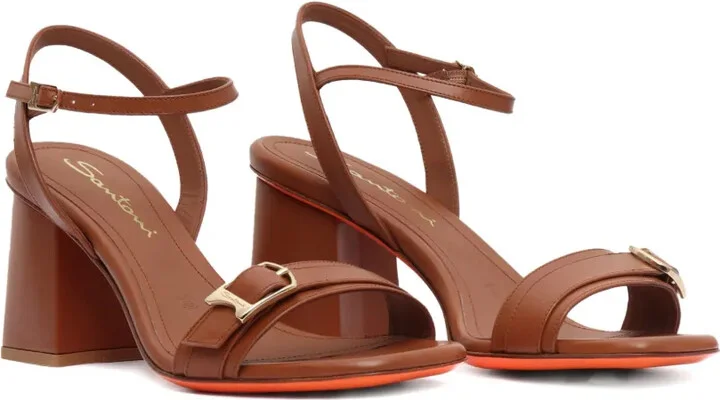 Block-Heel Buckle-Detail Sandals - Image 2