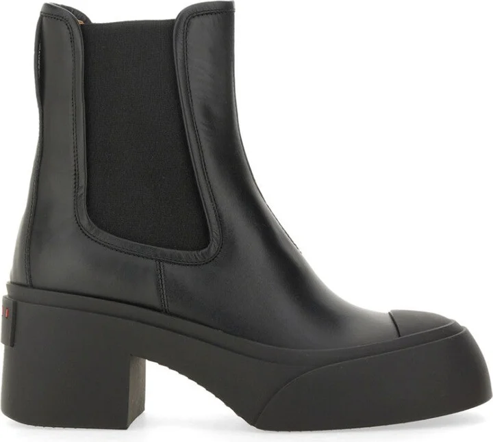 Block Heel Calf Leather Boots