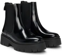 Block-heel Chelsea boots in faux leather- Black Women's Boots size 10