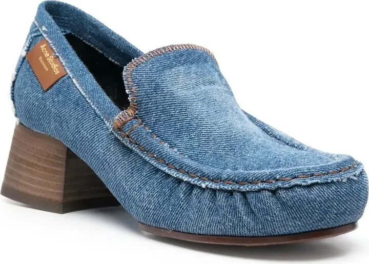 Block-Heel Denim Loafers - Image 2