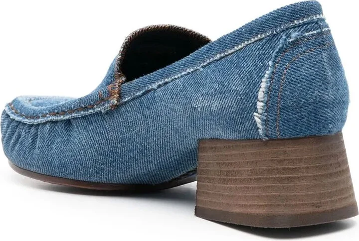 Block-Heel Denim Loafers - Image 3
