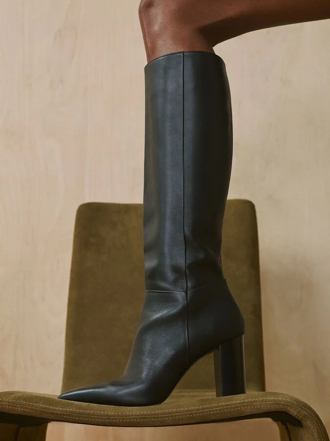 Block Heel Knee High Boots - Image 2