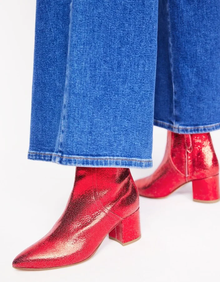 Red Metallic Leather