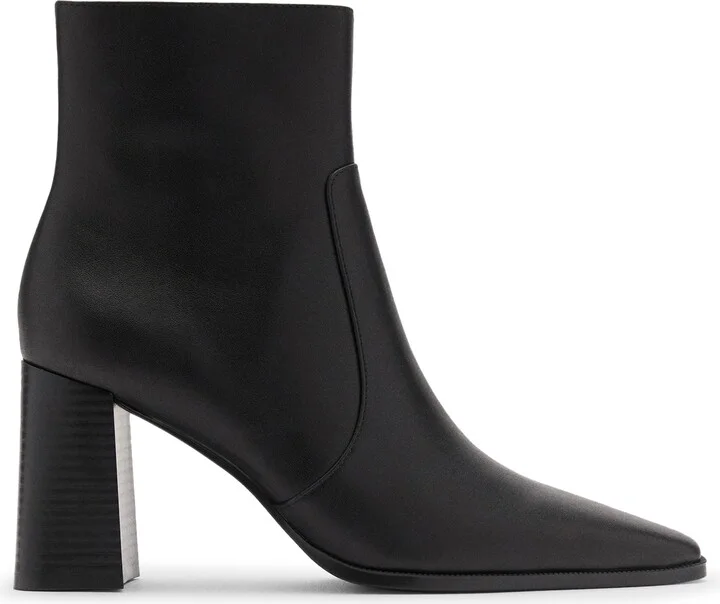 Block Heel Leather Bootie - Image 3