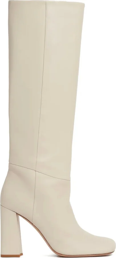 Block-Heel Leather Boots