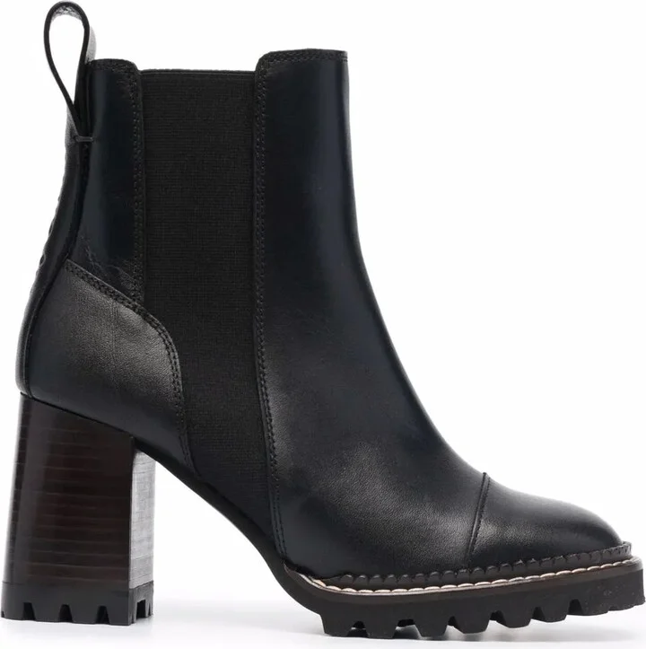 block-heel leather Chelsea boots