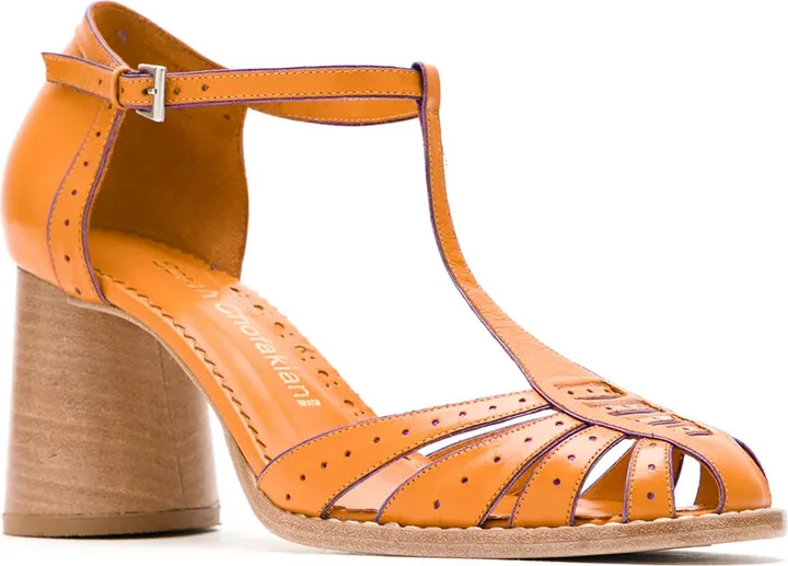 Block Heel Leather Pumps - Image 2