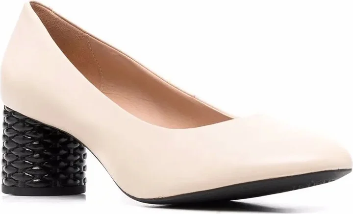 Block Heel Leather Pumps - Image 2