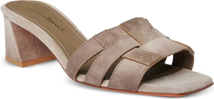 Block-Heel Leather Sandals - Image 2