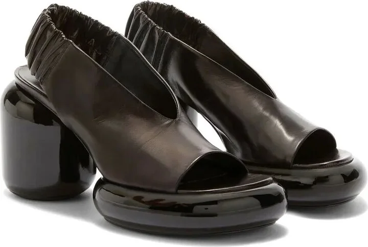 Block-Heel Leather Sandals - Image 2