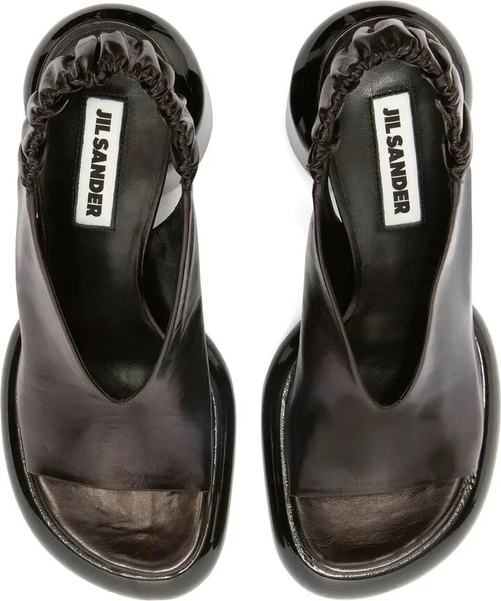 Block-Heel Leather Sandals - Image 4