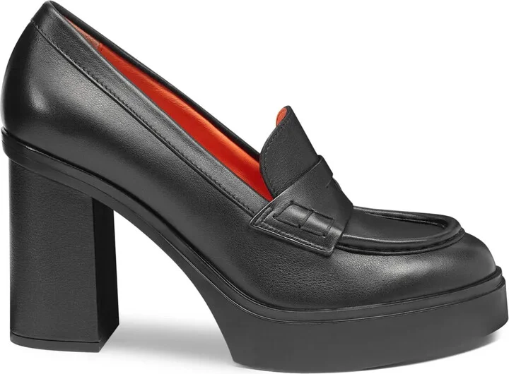 Block-heel loafer pumps