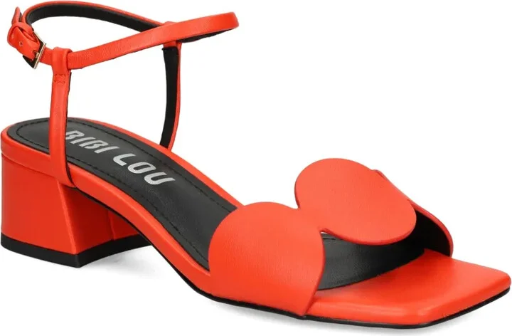 Block-Heel Round-Embellishments Heeled Sandals - Image 2
