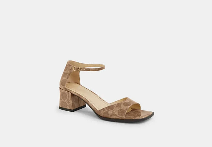 Block Heel Sandal In Signature Canvas