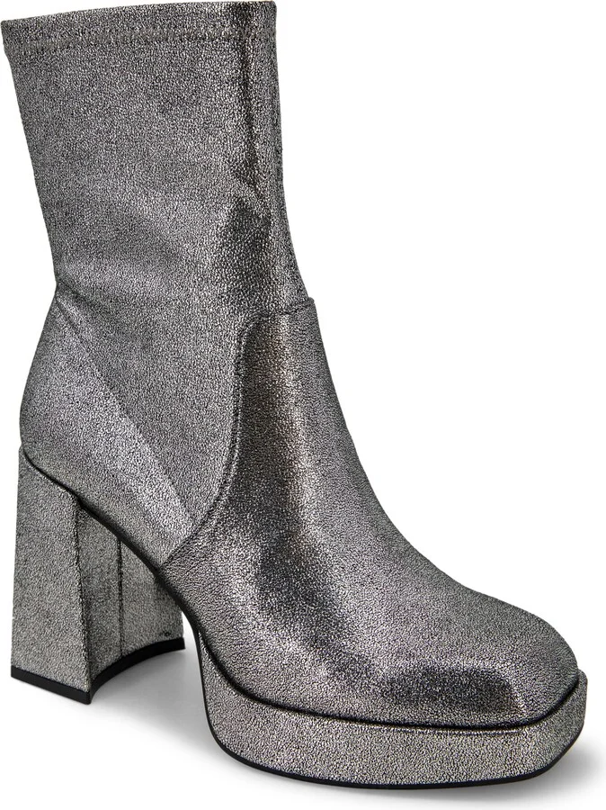 Block Heel Stretch Bootie