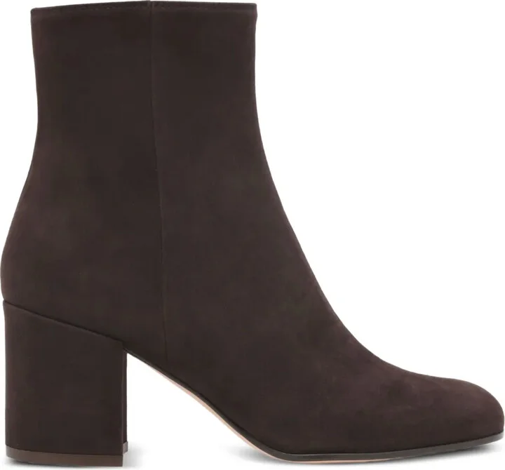 Block-Heel Suede Boots