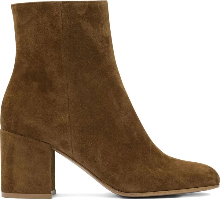Block-Heel Suede Boots