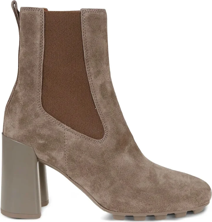 Block-Heel Suede Chelsea Boots