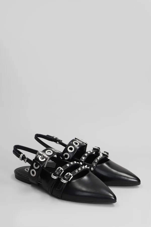 Blondie Ballet Flats In Black Leather - Image 2
