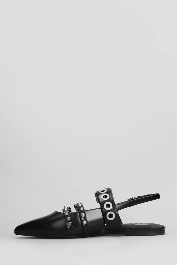 Blondie Ballet Flats In Black Leather - Image 3