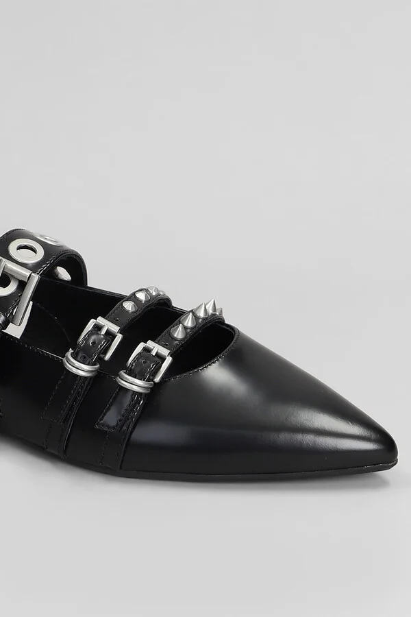 Blondie Ballet Flats In Black Leather - Image 5