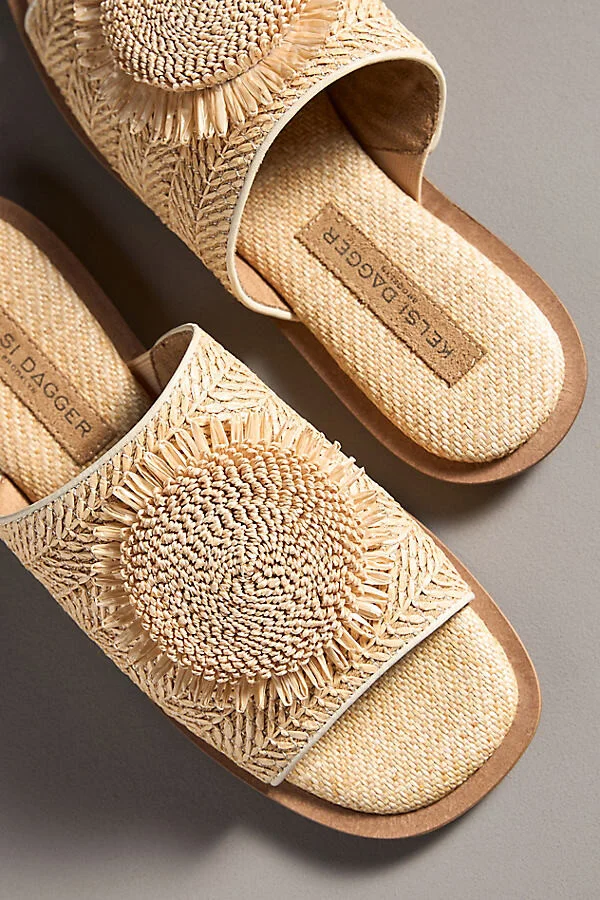 Bloom Raffia Slide Sandals - Image 3