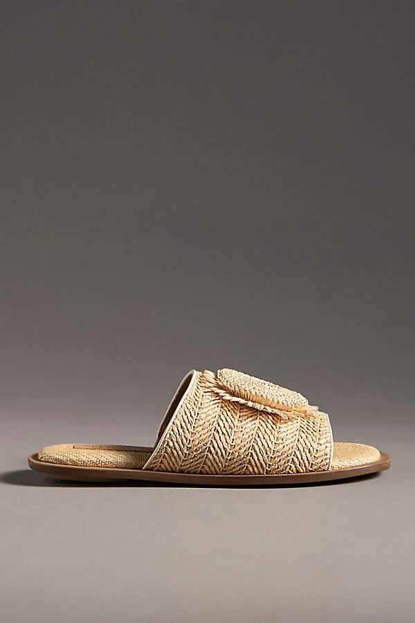 Bloom Raffia Slide Sandals