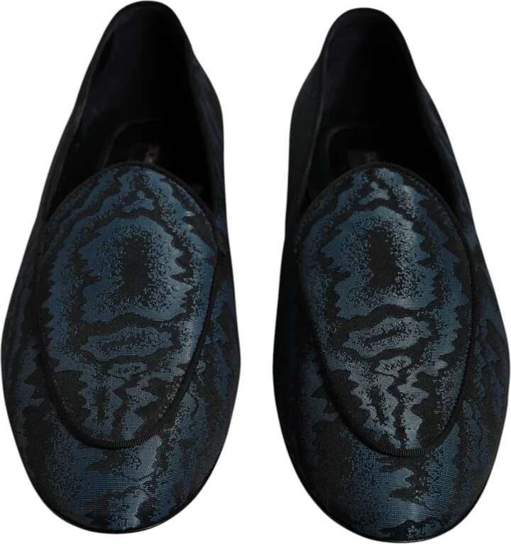 Blue Black Flats Men Loafers Dress Men's Shoes - Image 2