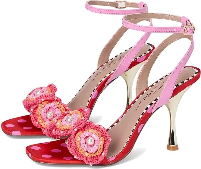 Blue by Betsey Johnson Ainsley Women's Sandals Red : 6 M, Leather/Rubber