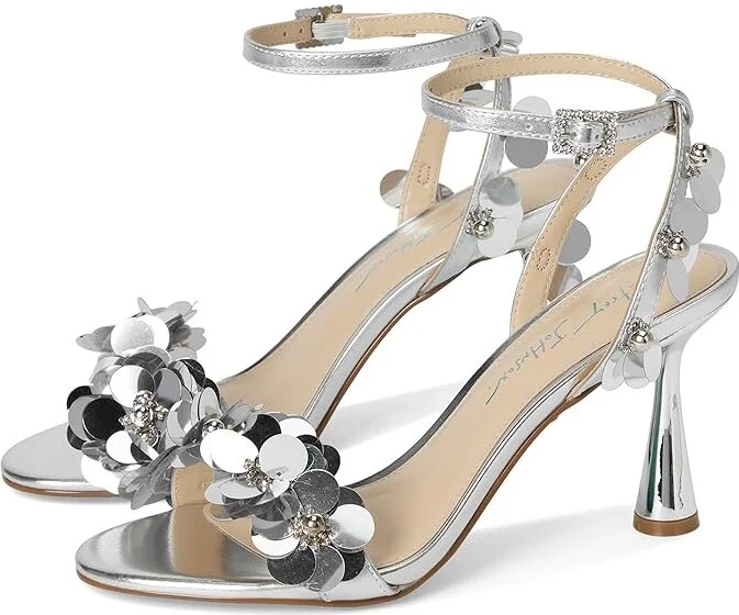 Blue by Betsey Johnson Arlo Women's Sandals Silver : 6 M, Rubber/Synthetic