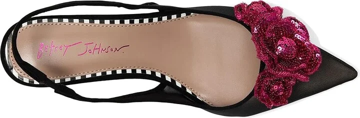 Blue by Betsey Johnson Aurorra High Women's Heels Black Mesh : 7.5 M, Leather/Rubber - Image 2