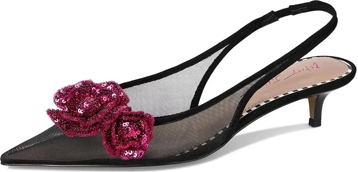 Blue by Betsey Johnson Aurorra High Women's Heels Black Mesh : 7.5 M, Leather/Rubber - Image 5
