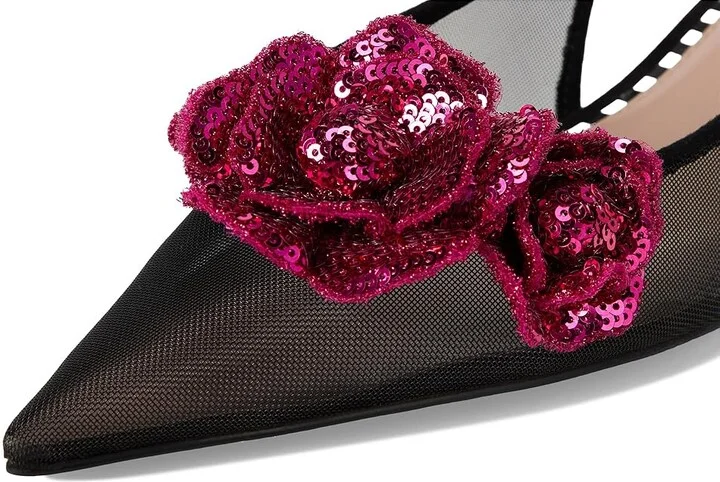 Blue by Betsey Johnson Aurorra High Women's Heels Black Mesh : 7.5 M, Leather/Rubber - Image 7
