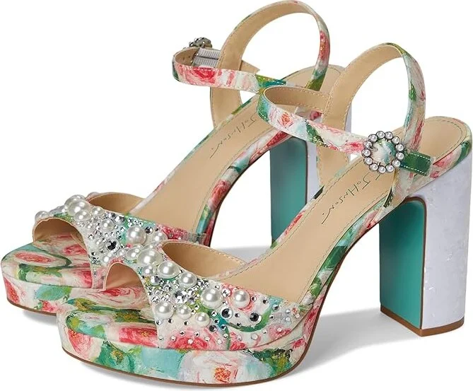 Blue by Betsey Johnson Avian Women's Wedge Shoes Rose : 8 M, Synthetic