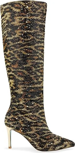 Blue by Betsey Johnson Brea Women's Boots Leopard : 6 M, Rubber/Synthetic