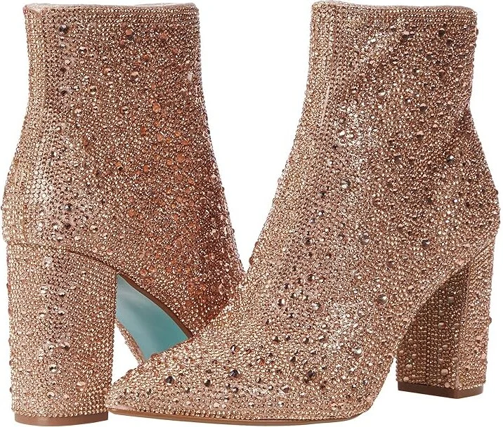Blue by Betsey Johnson Cady Dress Bootie Women's Boots Blush : 11 M, Textile