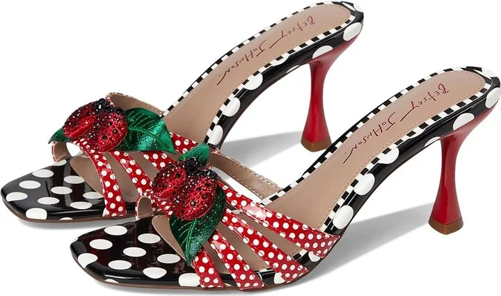 Blue by Betsey Johnson Cloverr Women's Sandals Red/White : 7.5 M, Faux Leather