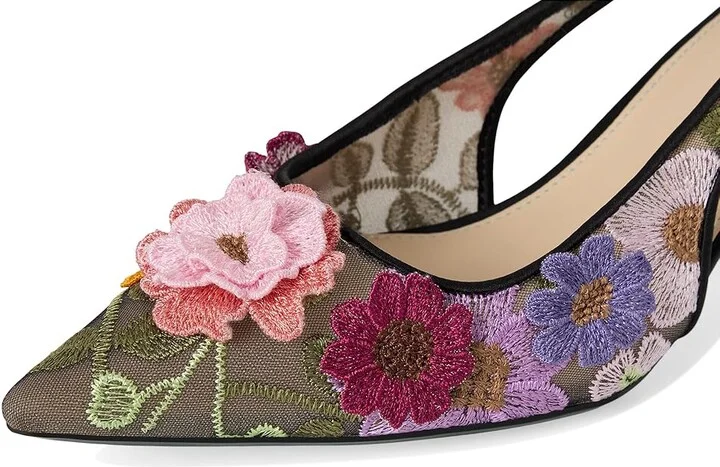 Blue by Betsey Johnson Dian High Women's Heels Black Floral : 8 M, Synthetic - Image 7