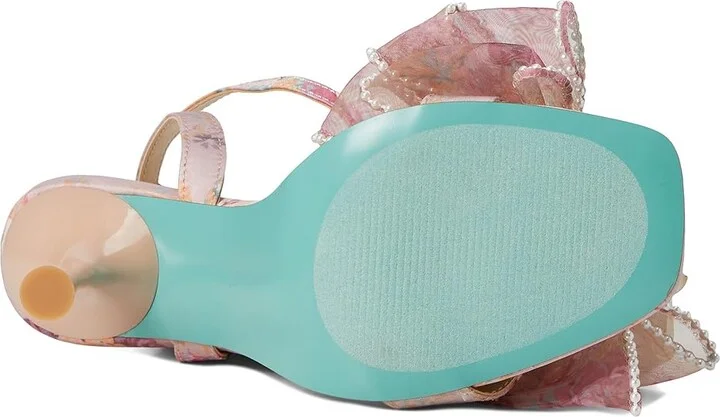 Blue by Betsey Johnson Fawn Women's Wedge Shoes White/Blue Floral : 9.5 M, Leather - Image 9