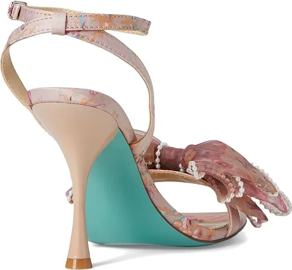 Blue by Betsey Johnson Fawn Women's Wedge Shoes White/Blue Floral : 9.5 M, Leather - Image 10