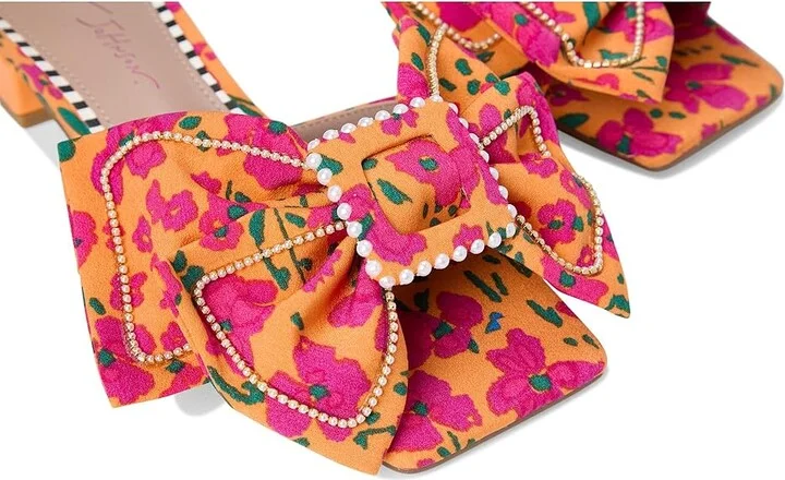 Blue by Betsey Johnson Garnet Women's Wedge Shoes Orange Floral : 8 M, Rubber/Synthetic - Image 7