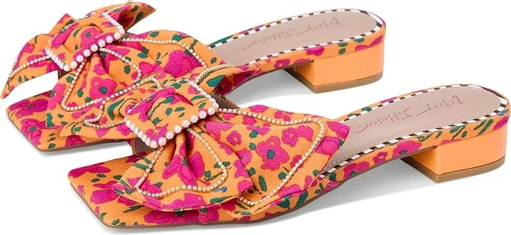 Blue by Betsey Johnson Garnet Women's Wedge Shoes Orange Floral : 8 M, Rubber/Synthetic