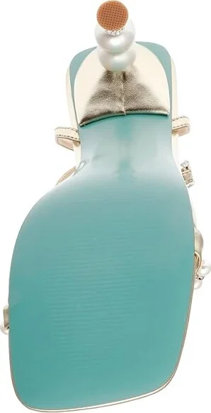 Blue by Betsey Johnson Jacy Heeled Sandals Women's 1-2 inch heel Shoes Gold : 6.5 M, Synthetic - Image 2