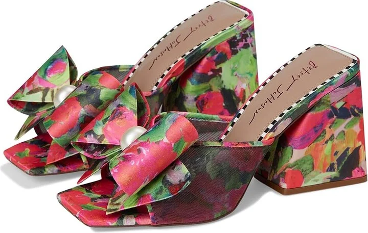 Blue by Betsey Johnson Jordn Women's Sandals Red Green Floral : 10 M, Faux Leather