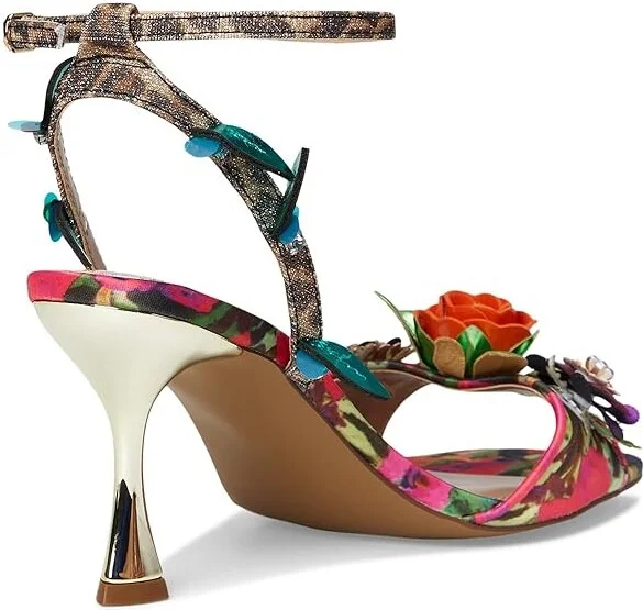 Blue by Betsey Johnson Karra Women's Sandals Red/Green Floral : 7.5 M, Synthetic - Image 4
