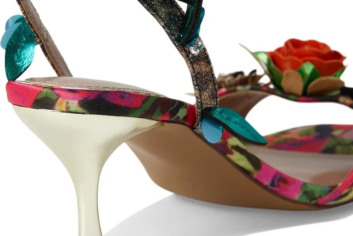 Blue by Betsey Johnson Karra Women's Sandals Red/Green Floral : 7.5 M, Synthetic - Image 7