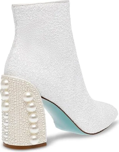 Blue by Betsey Johnson Kasey Women's Boots White : 8 M, Rubber/Synthetic - Image 7