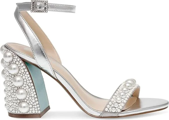 Blue by Betsey Johnson Lexi Women's Sandals Silver : 8.5 M, Rubber/Synthetic - Image 6
