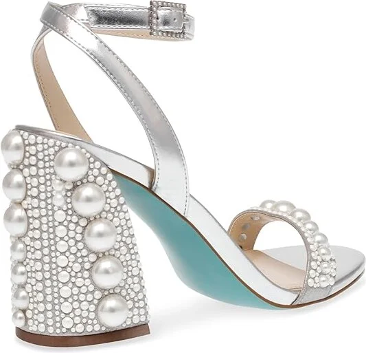 Blue by Betsey Johnson Lexi Women's Sandals Silver : 8.5 M, Rubber/Synthetic - Image 7