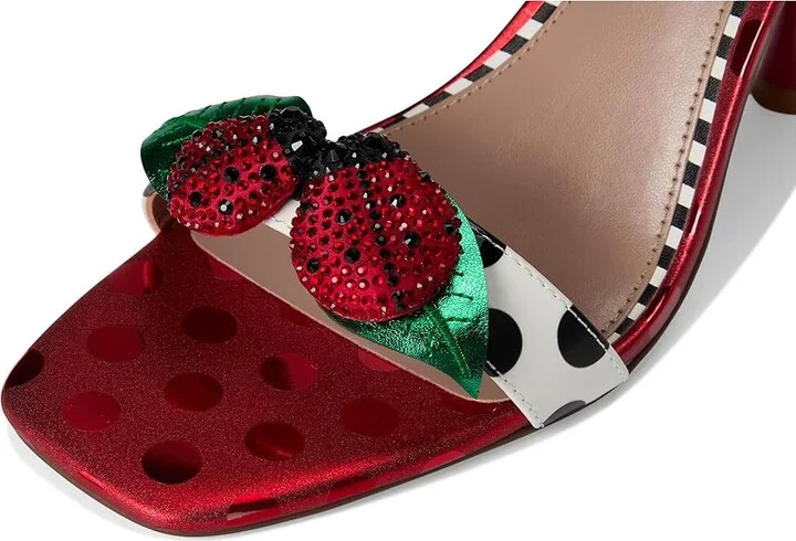 Blue by Betsey Johnson Lolla Women's Sandals Red White : 10 M, Faux Leather - Image 7